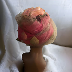 Vintage 60's floral hat head piece