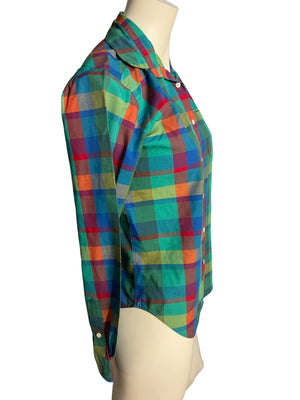 Vintage 80'a plaid shirt 8 M Sandra Ingrish