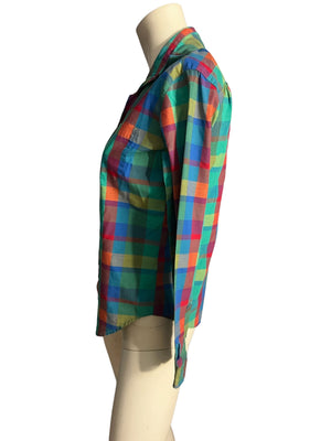 Vintage 80'a plaid shirt 8 M Sandra Ingrish