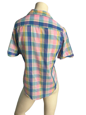 Vintage 80's plaid women's shirt 8 M