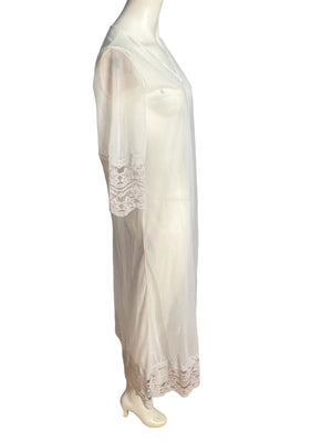 Vintage white sheer 60's robe M