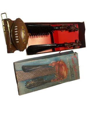Vintage 60's men's Touchdown Brush & Shoehorn tie rack