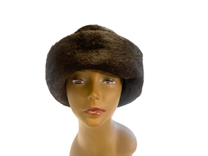 Vintage 60's black faux fur hat Shillito's