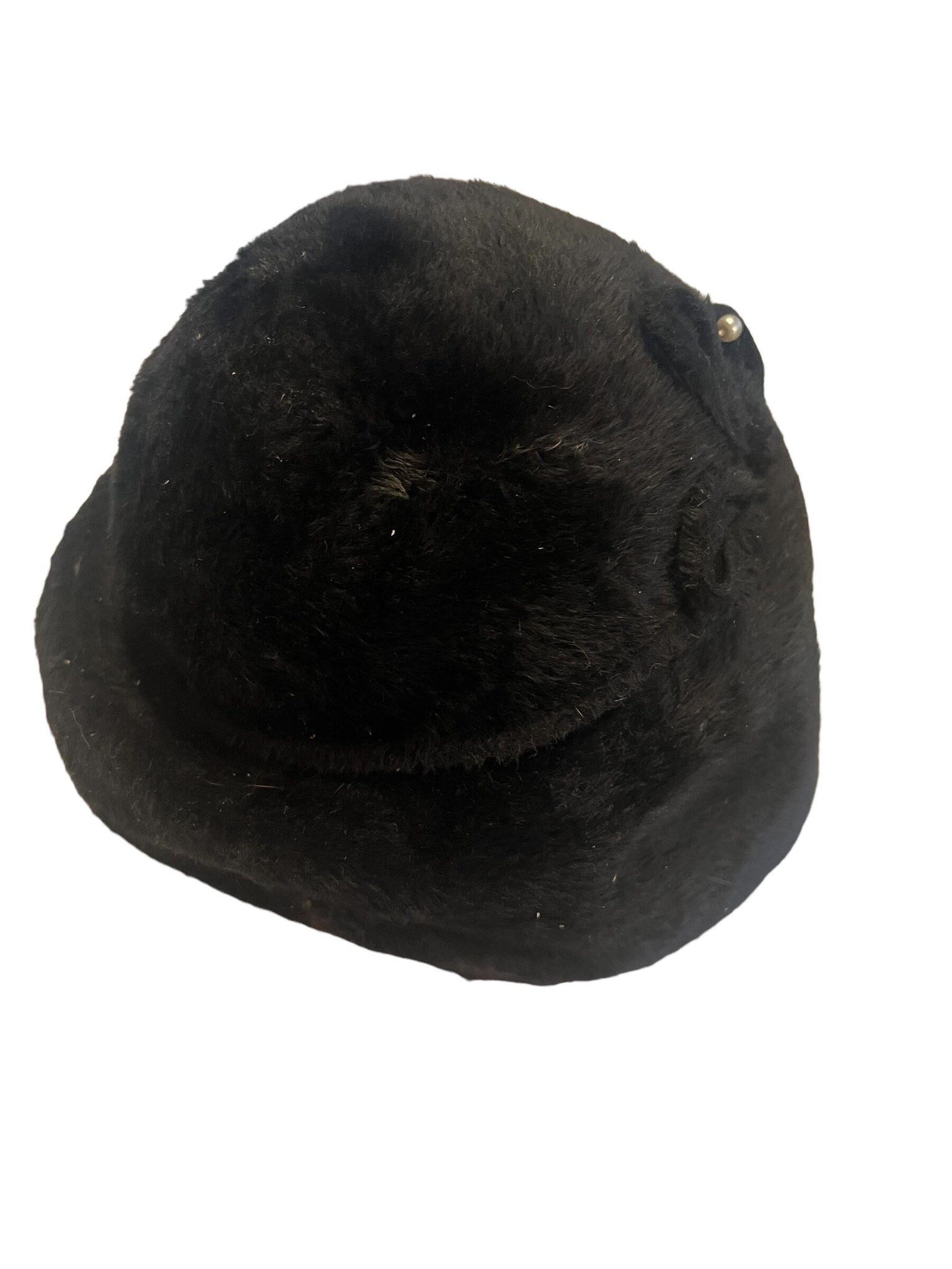 Vintage 60's black faux fur hat Shillito's