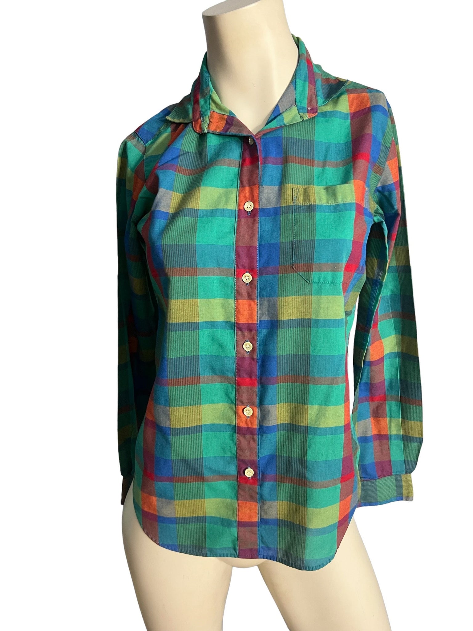 Vintage 80'a plaid shirt 8 M Sandra Ingrish