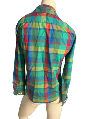 Vintage 80'a plaid shirt 8 M Sandra Ingrish