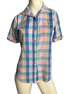 Vintage 80's plaid women's shirt 8 M