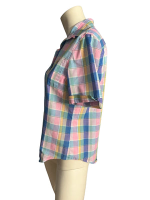Vintage 80's plaid women's shirt 8 M
