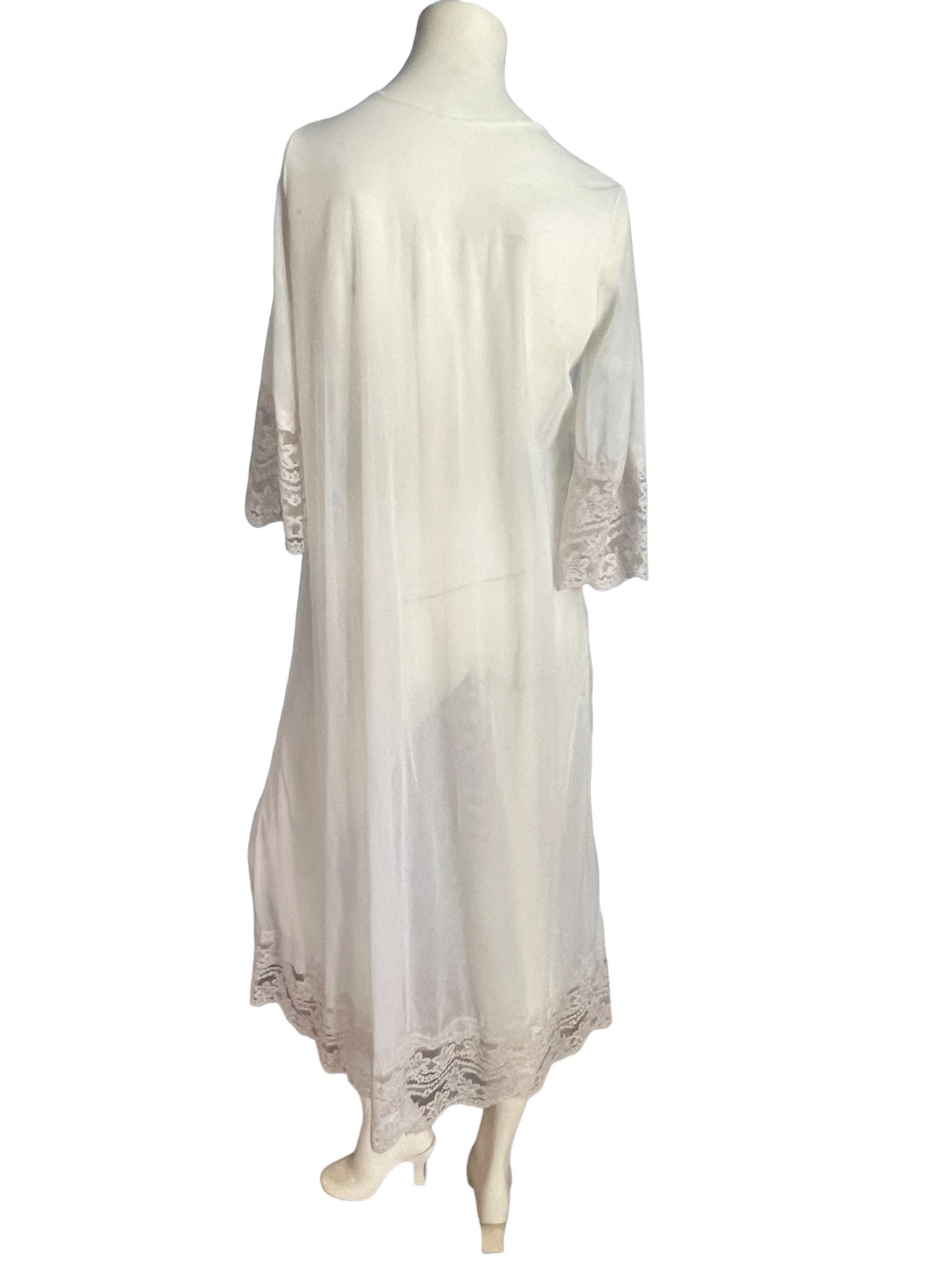 Vintage white sheer 60's robe M