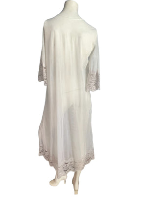 Vintage white sheer 60's robe M
