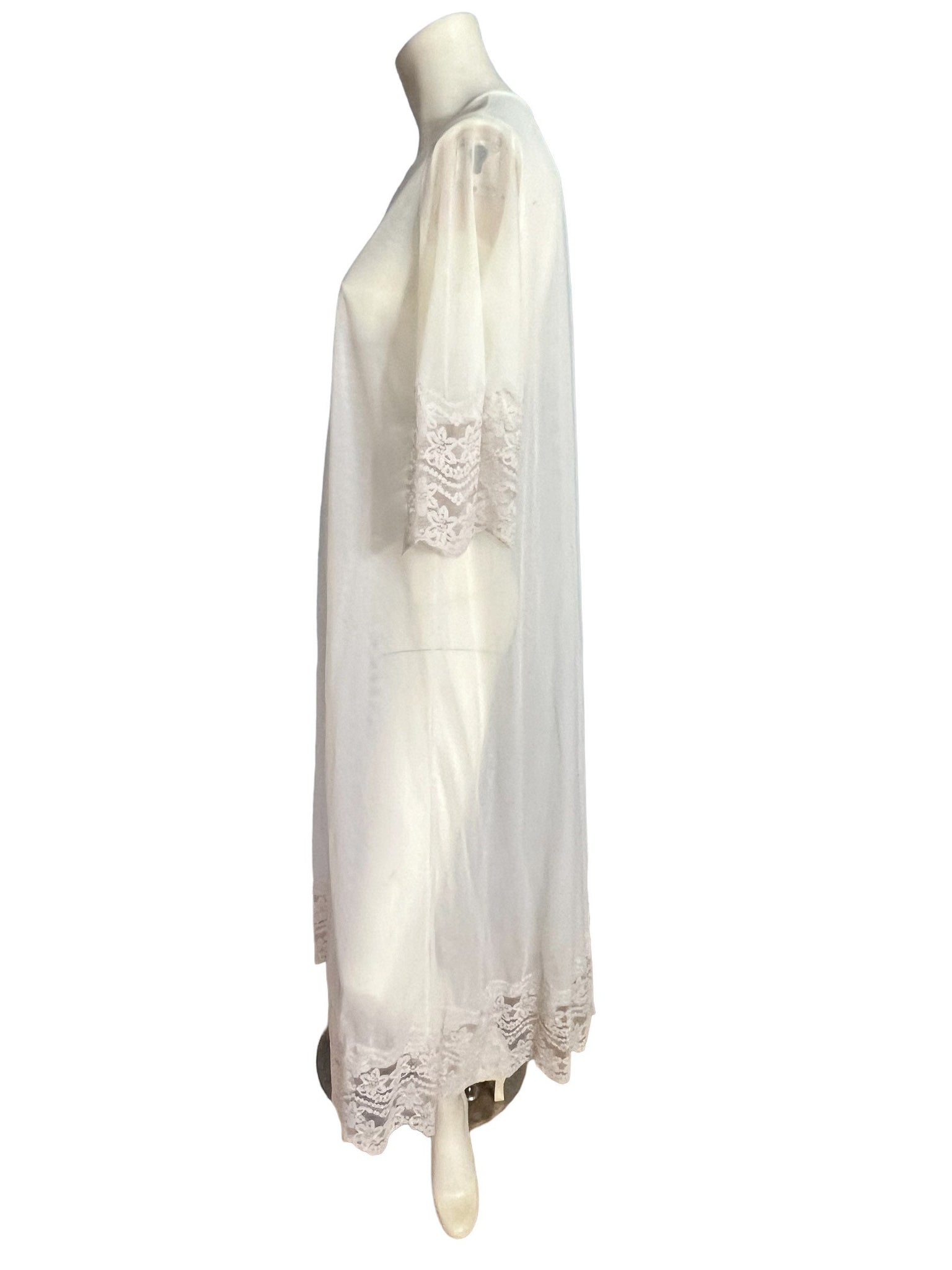 Vintage white sheer 60's robe M