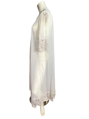 Vintage white sheer 60's robe M