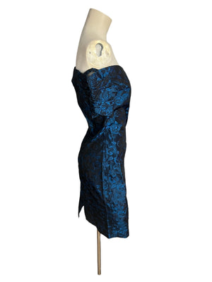 Vintage 80's blue party dress M By Choice