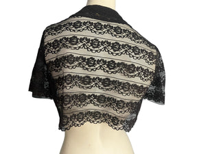 Vintage 50's black lace short jacket M Top Hit