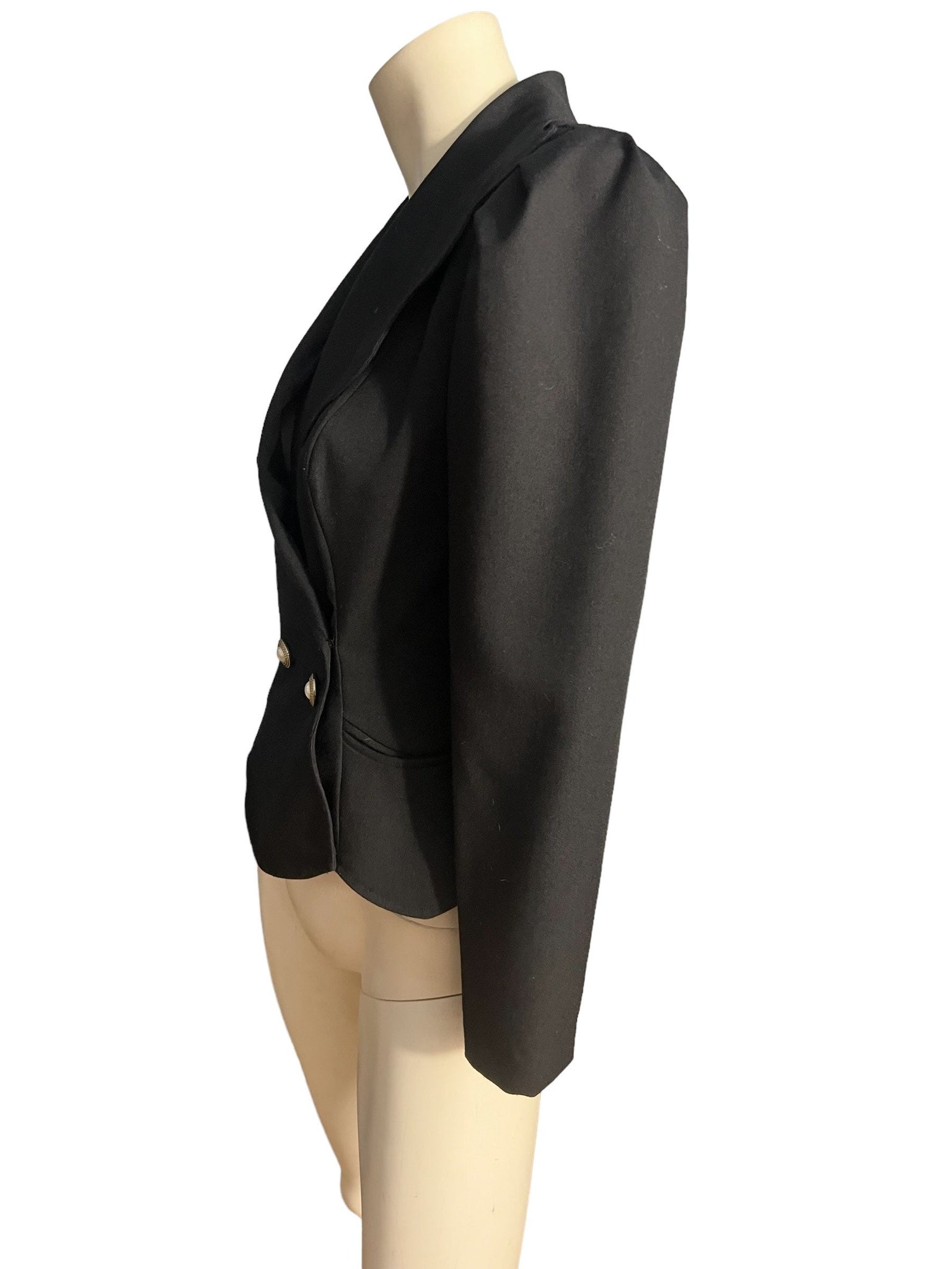Vintage 80's black blazer jacket Leslie Lucks M