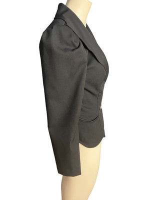 Vintage 80's black blazer jacket Leslie Lucks M