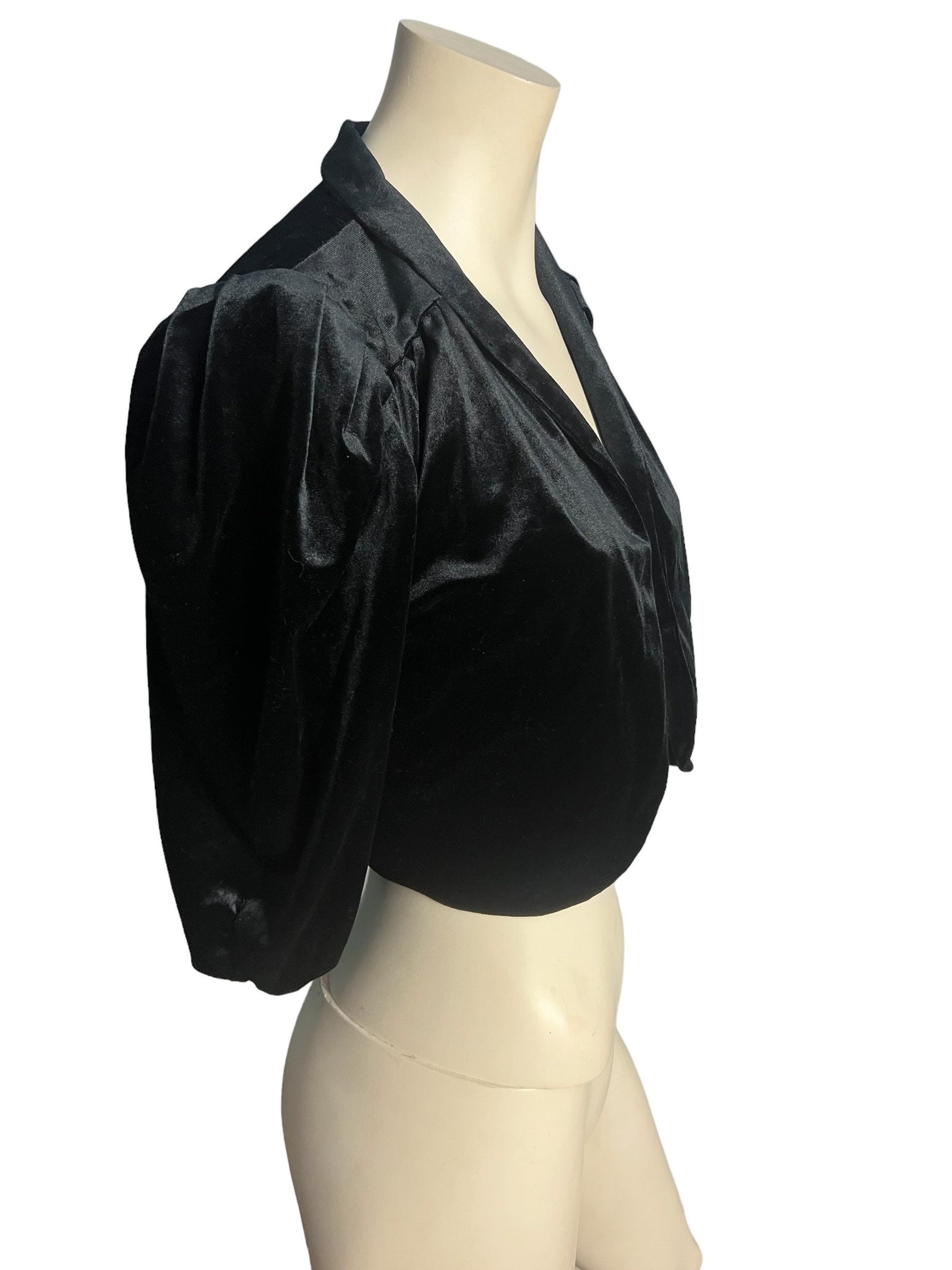 Vintage 70's black velor jacket 36 Dorette
