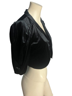Vintage 70's black velor jacket 36 Dorette