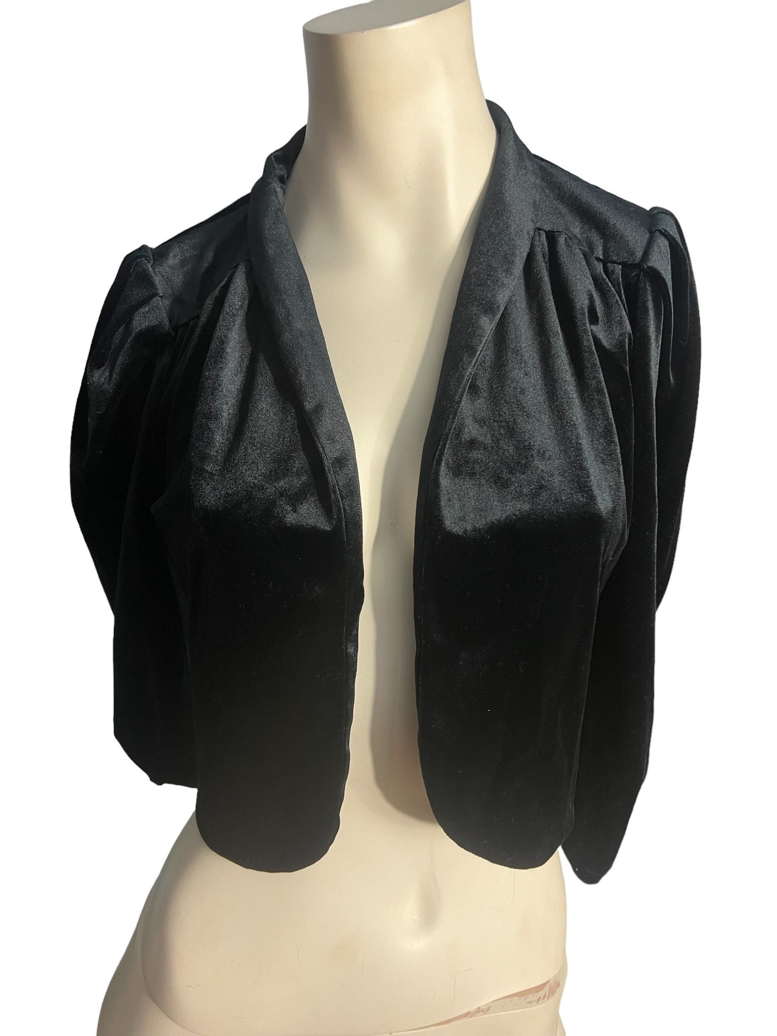 Vintage 70's black velor jacket 36 Dorette