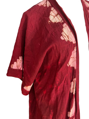 Vintage batik pink cotton robe S M