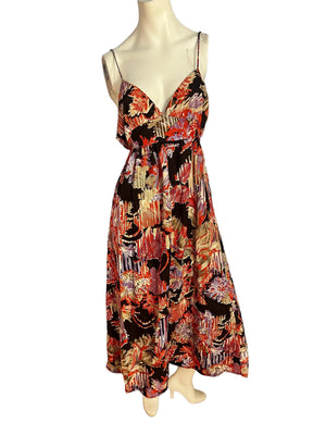 Vintage 70's wild sun maxi dress L