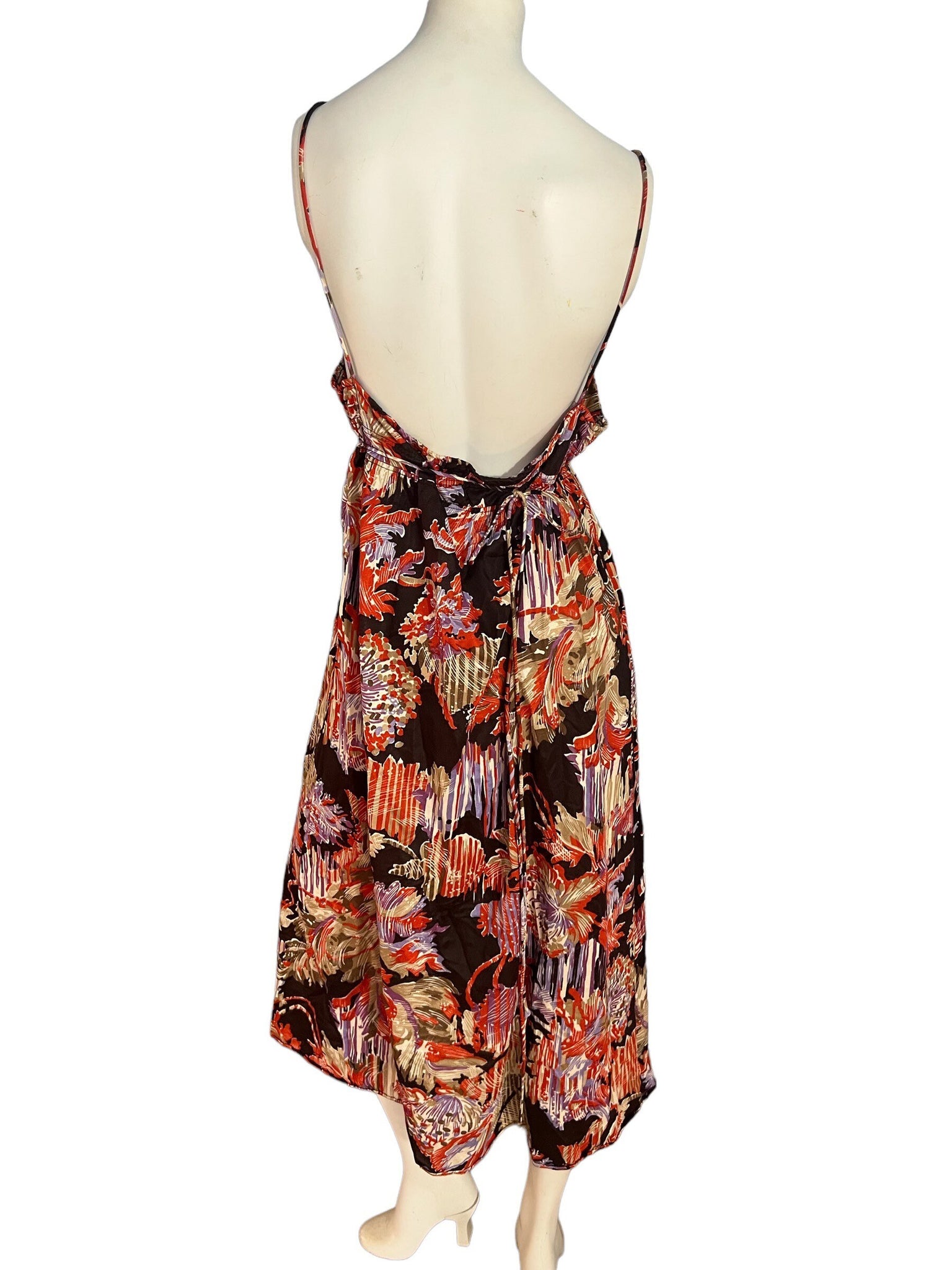Vintage 70's wild sun maxi dress L