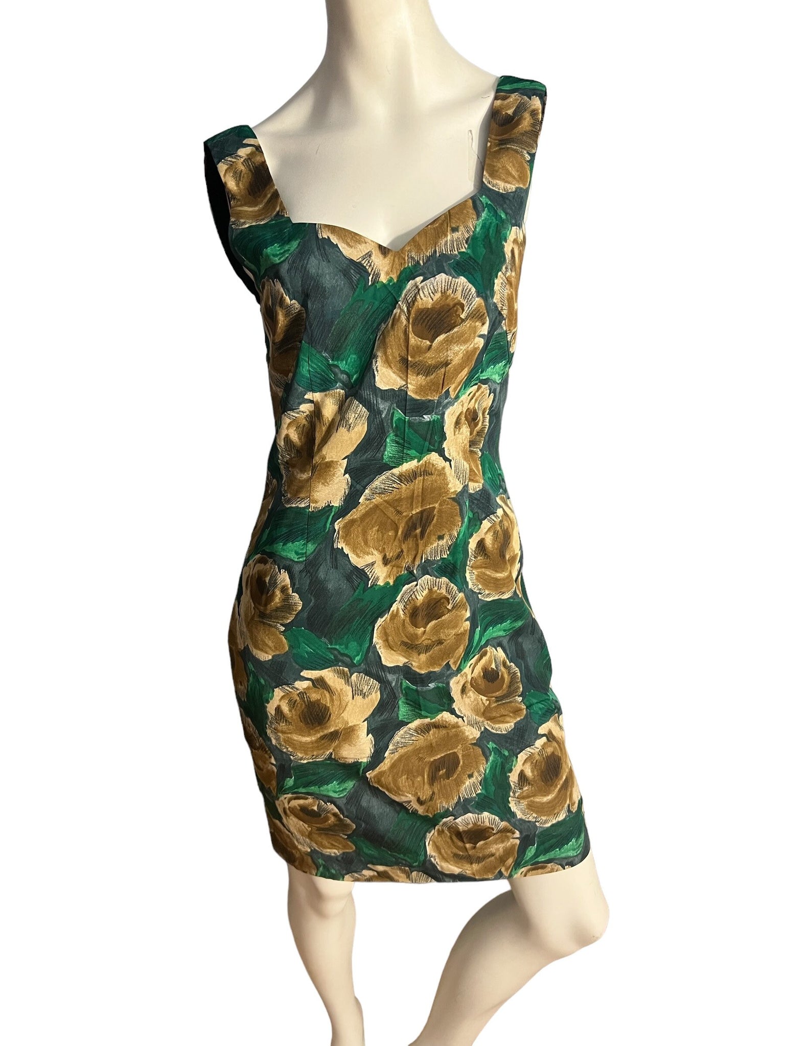 Vintage 50's 60's floral rayon dress S M