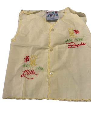 Vintage yellow Mon Petit diaper shirt 0-6 month