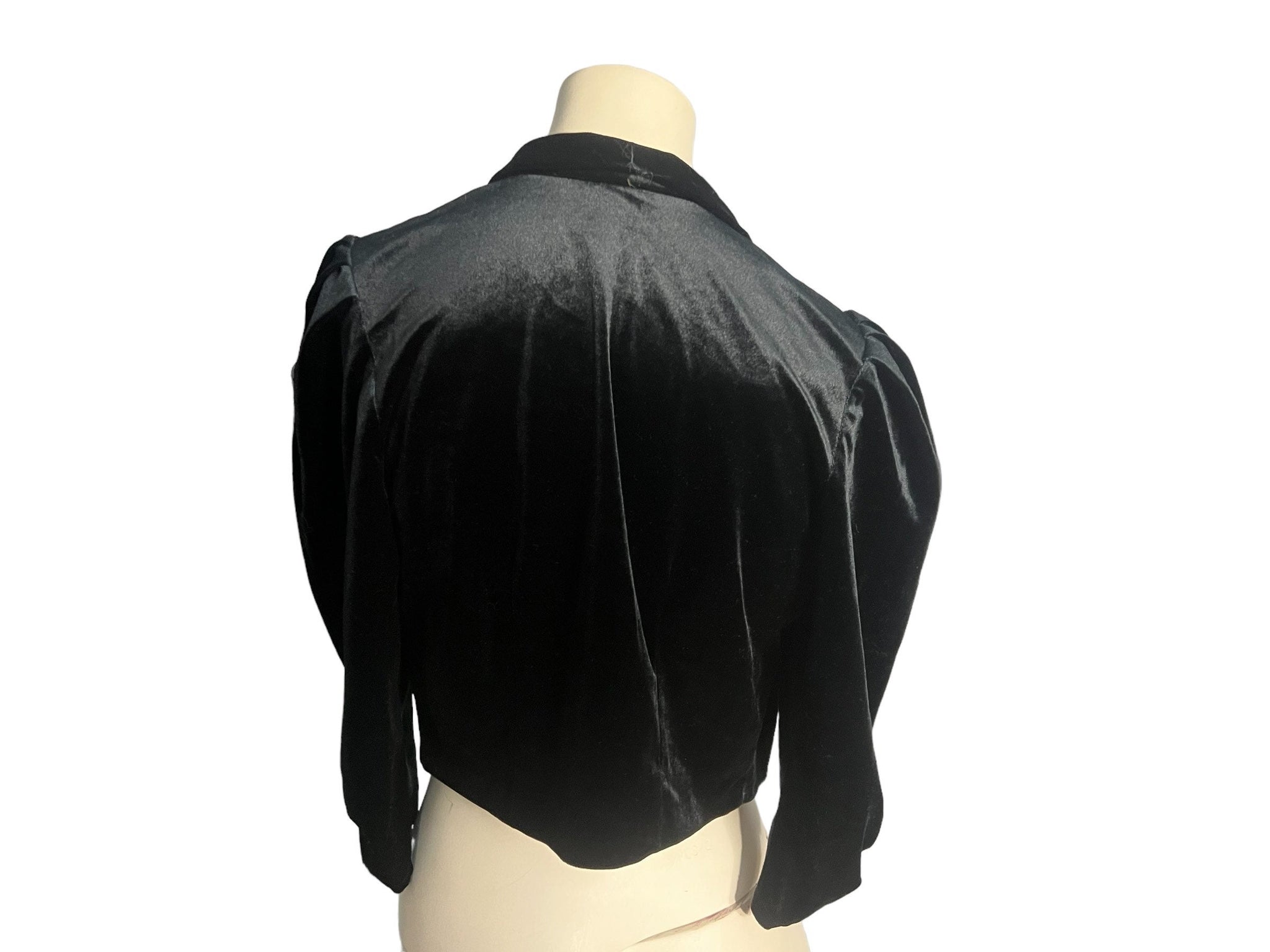 Vintage 70's black velor jacket 36 Dorette