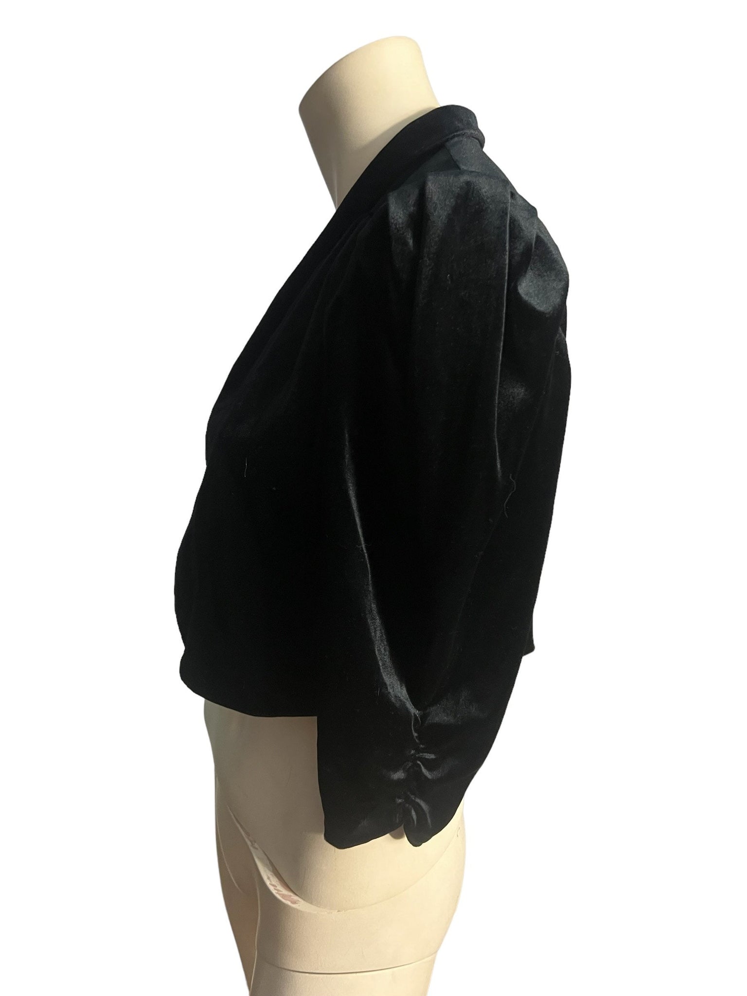 Vintage 70's black velor jacket 36 Dorette