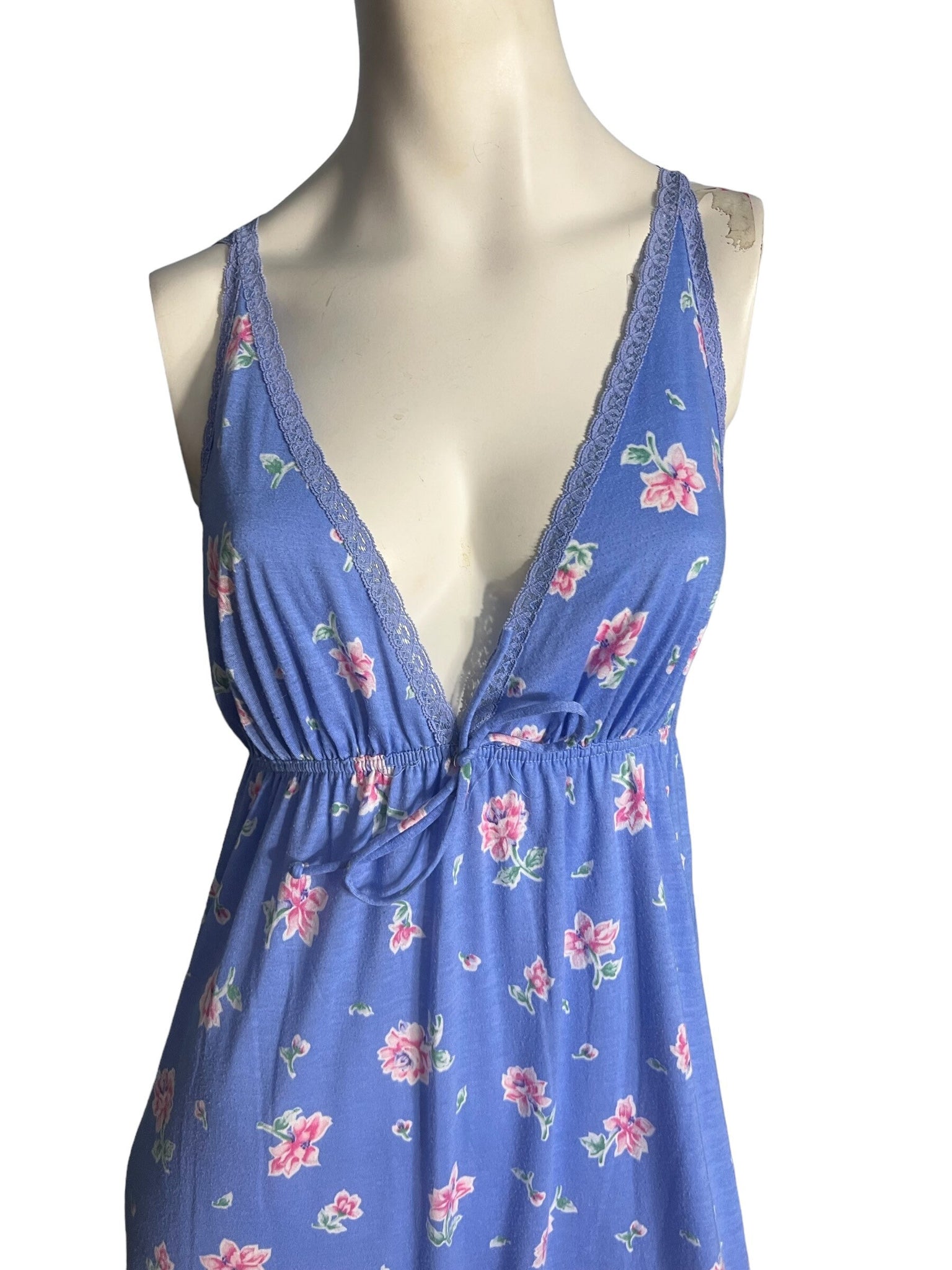 Vintage 70's Miss Elaine purple floral nightgown S