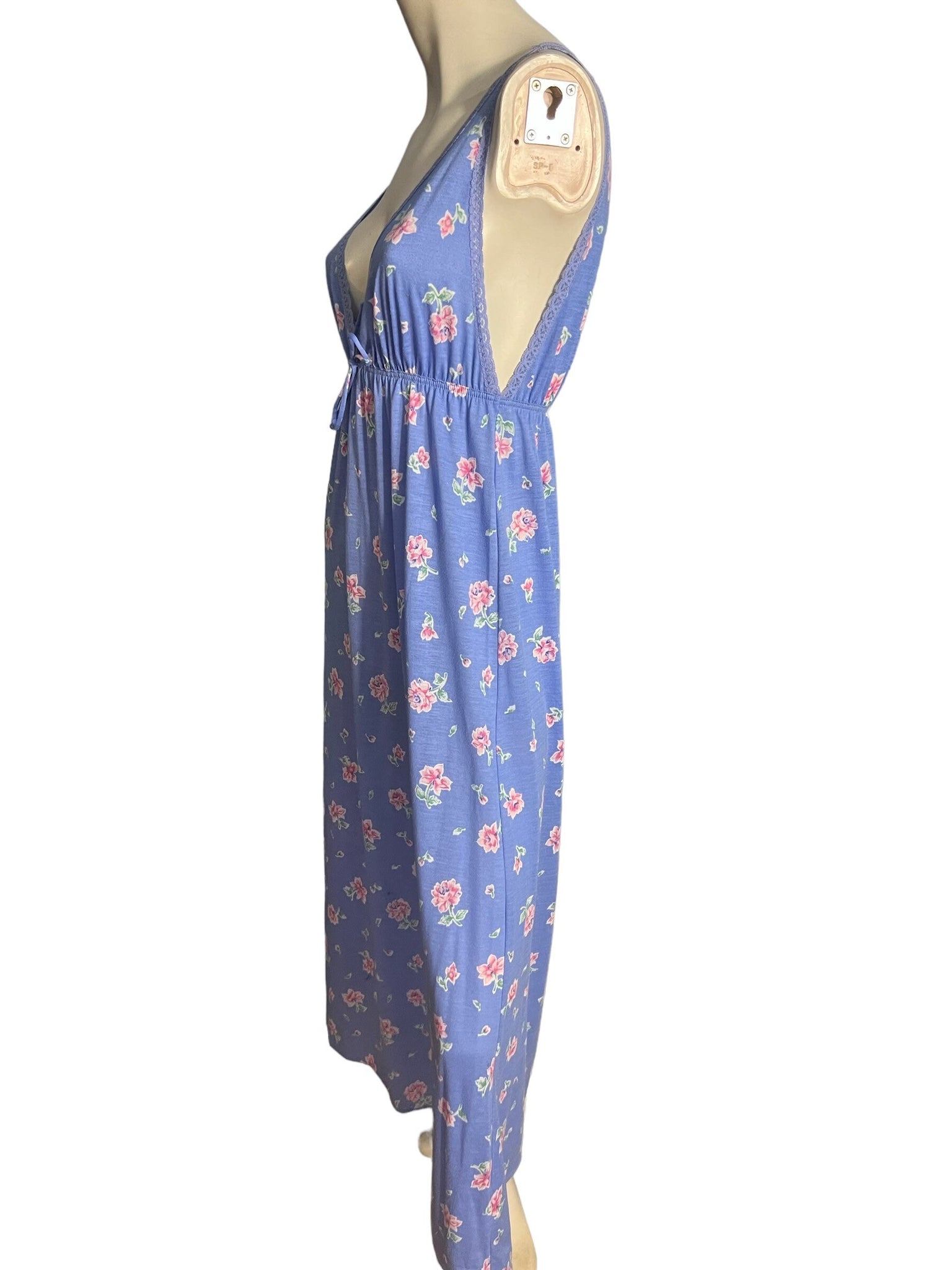 Vintage 70's Miss Elaine purple floral nightgown S