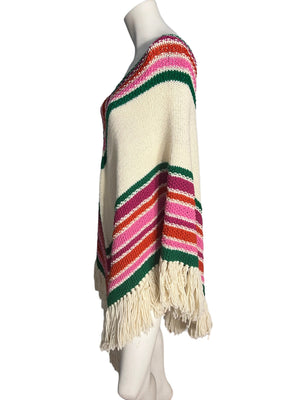 Vintage 70's knit shawl chevron