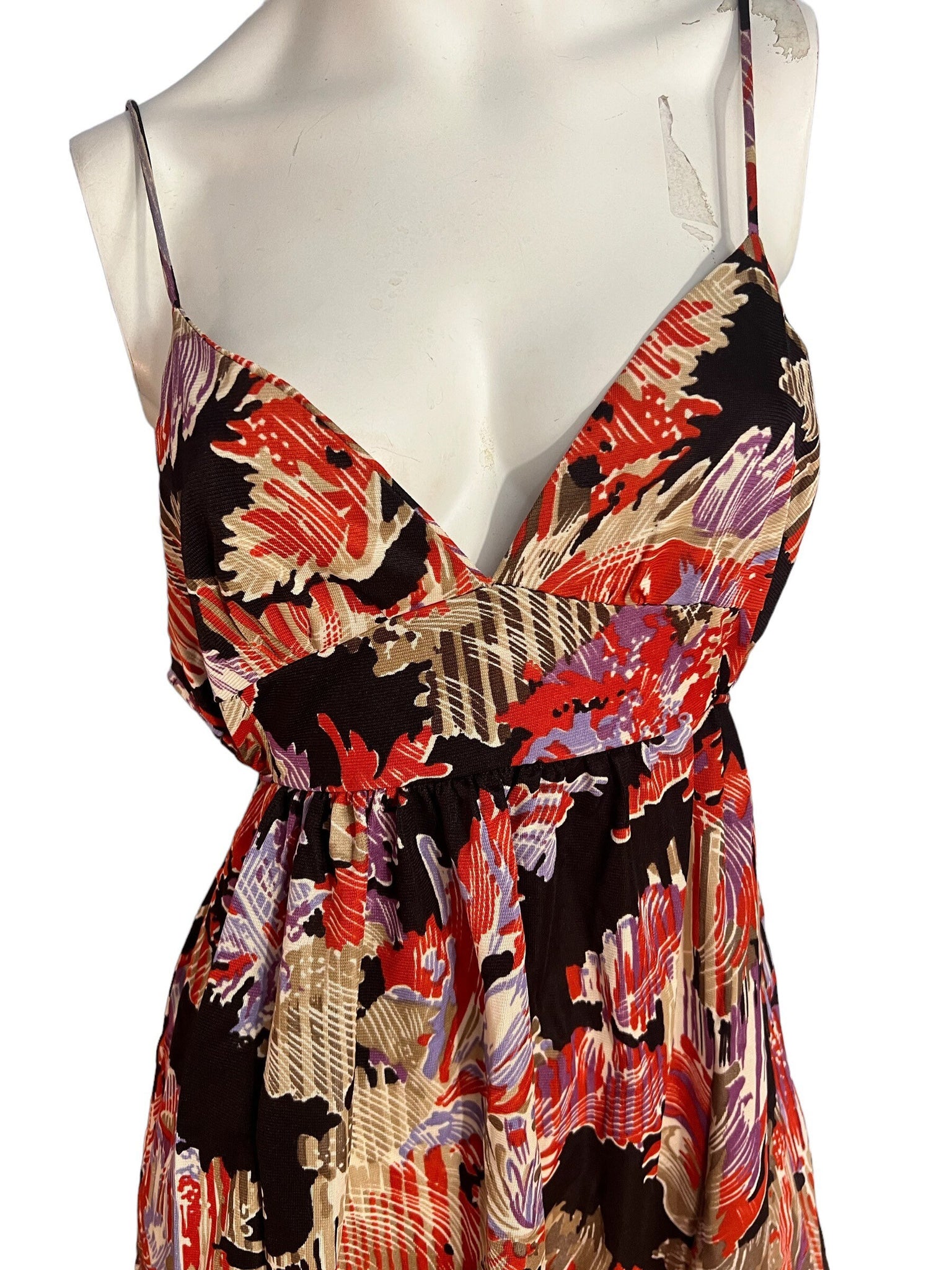 Vintage 70's wild sun maxi dress L