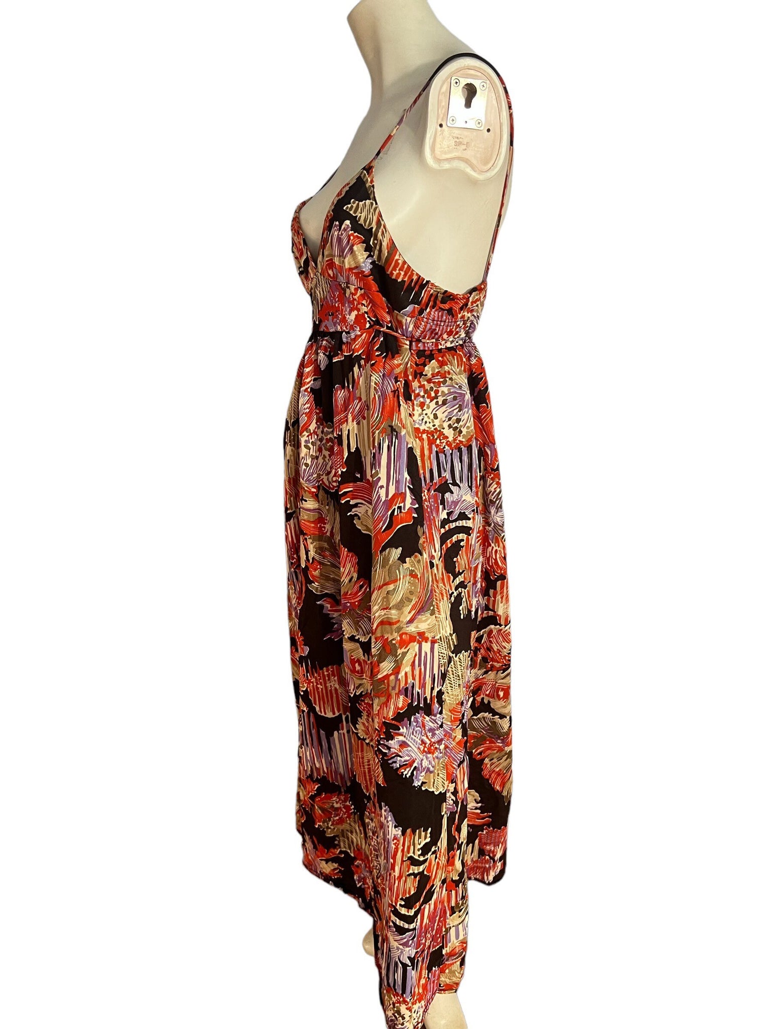 Vintage 70's wild sun maxi dress L