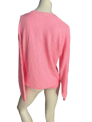 Vintage 80's pink sweater lace collar Brunny L