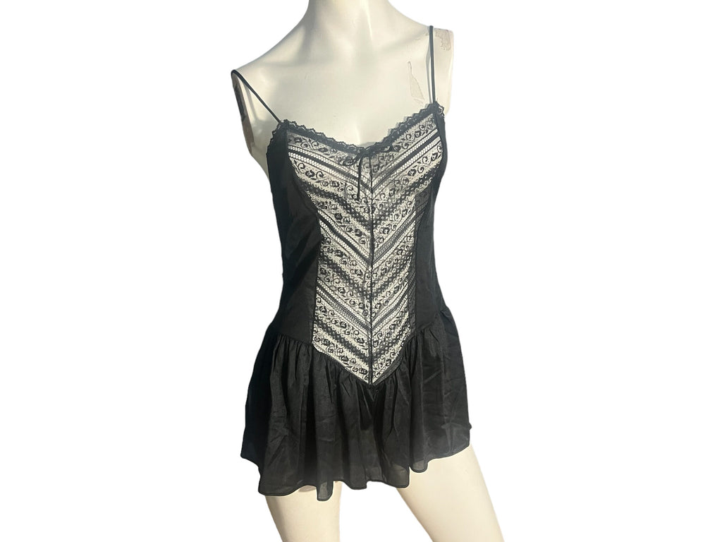 Vintage black 70's nightie lingerie Circle III M