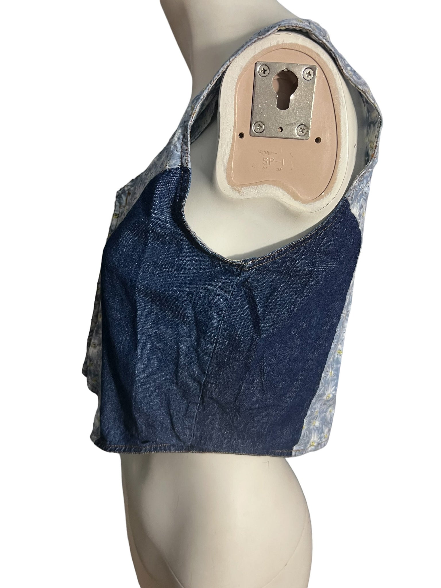 Vintage 80's jean vest top M FD Blues