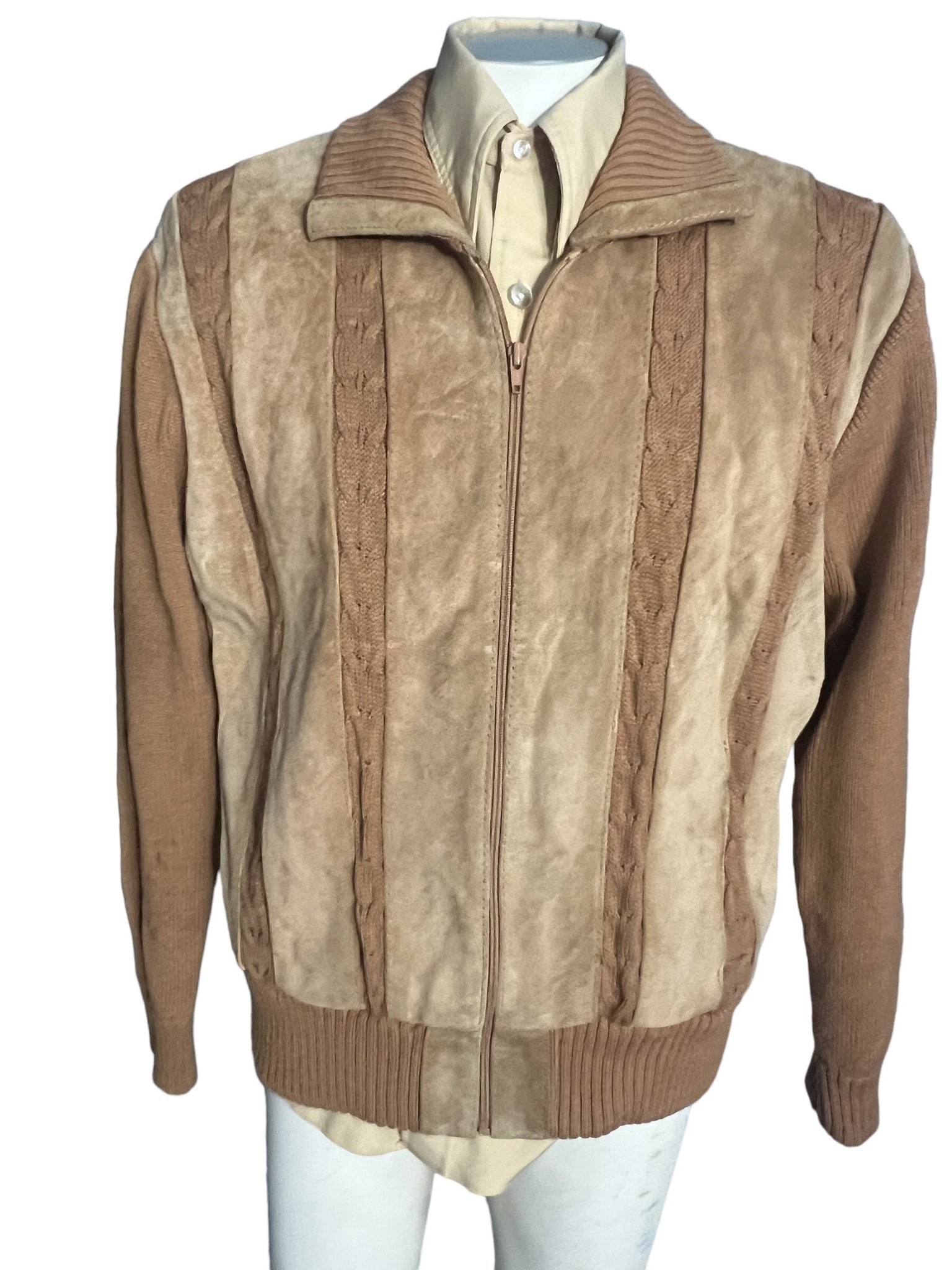 Vintage Richman suede & sweater jacket L