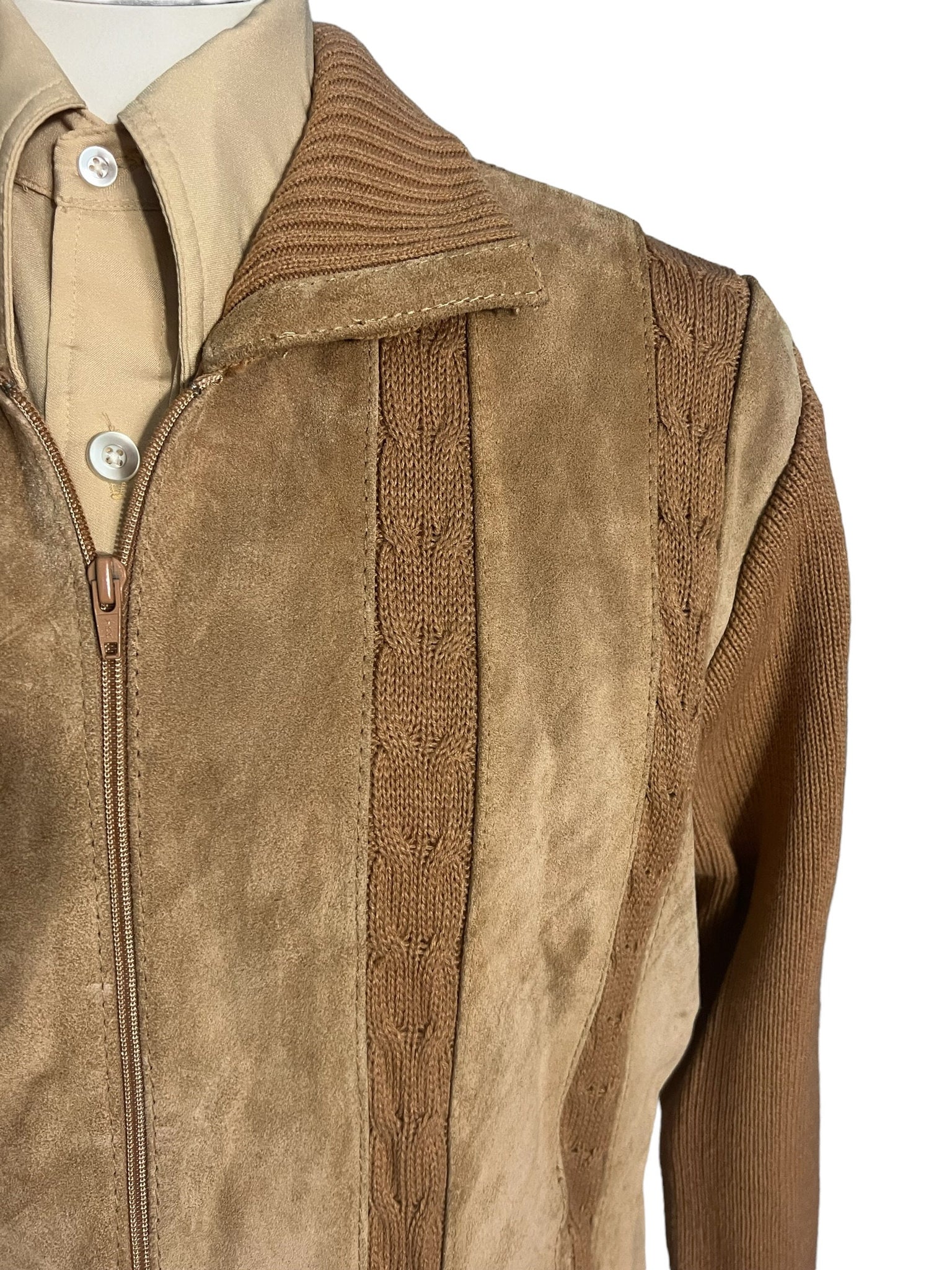 Vintage Richman suede & sweater jacket L
