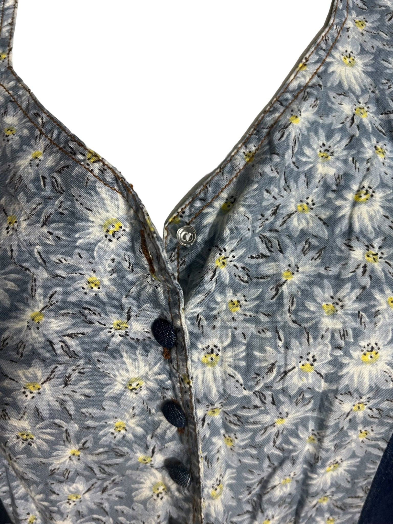 Vintage 80's jean vest top M FD Blues