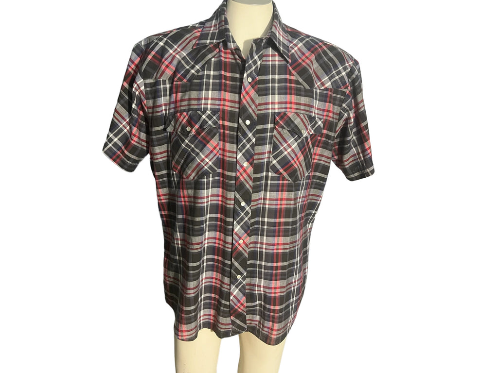 Vintage plaid cowboy western shirt L XL
