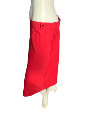 Vintage 80's red wrap skirt L Frayne