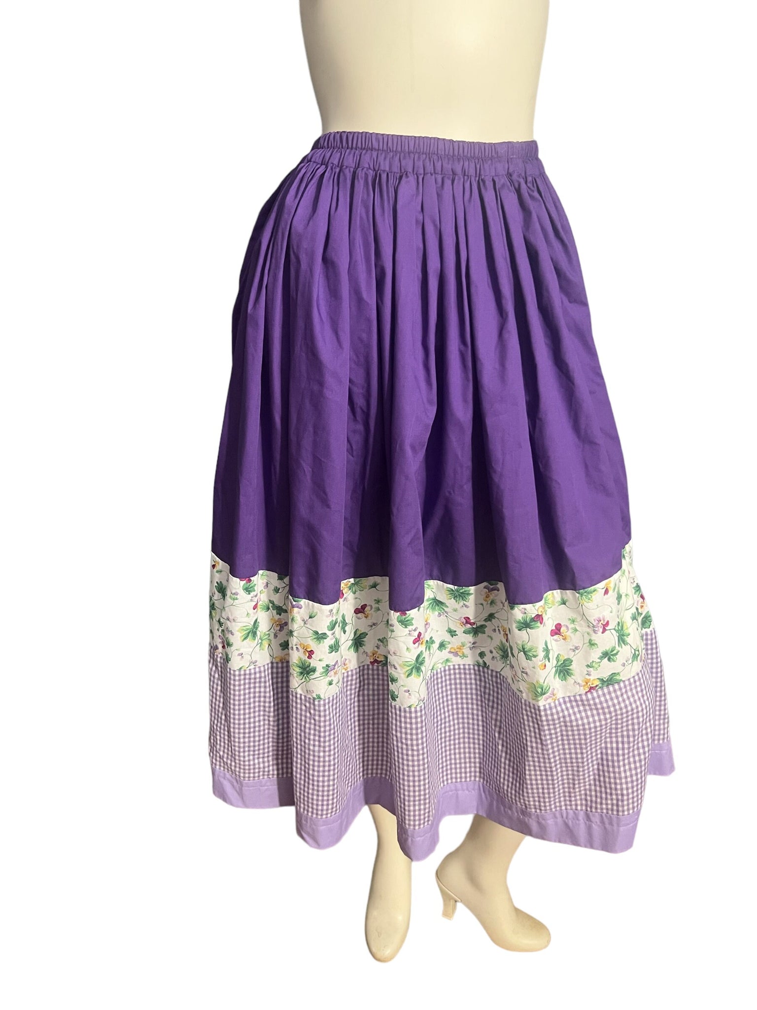 Vintage style patchwork skirt M