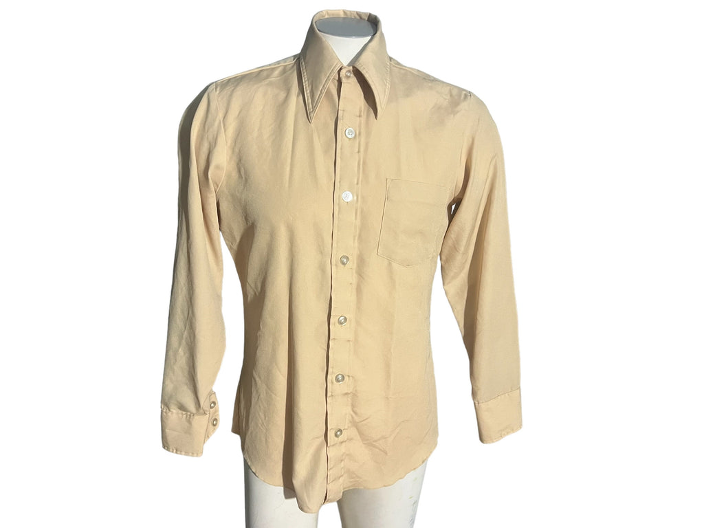 Vintage 70's yellow men's dress shirt M