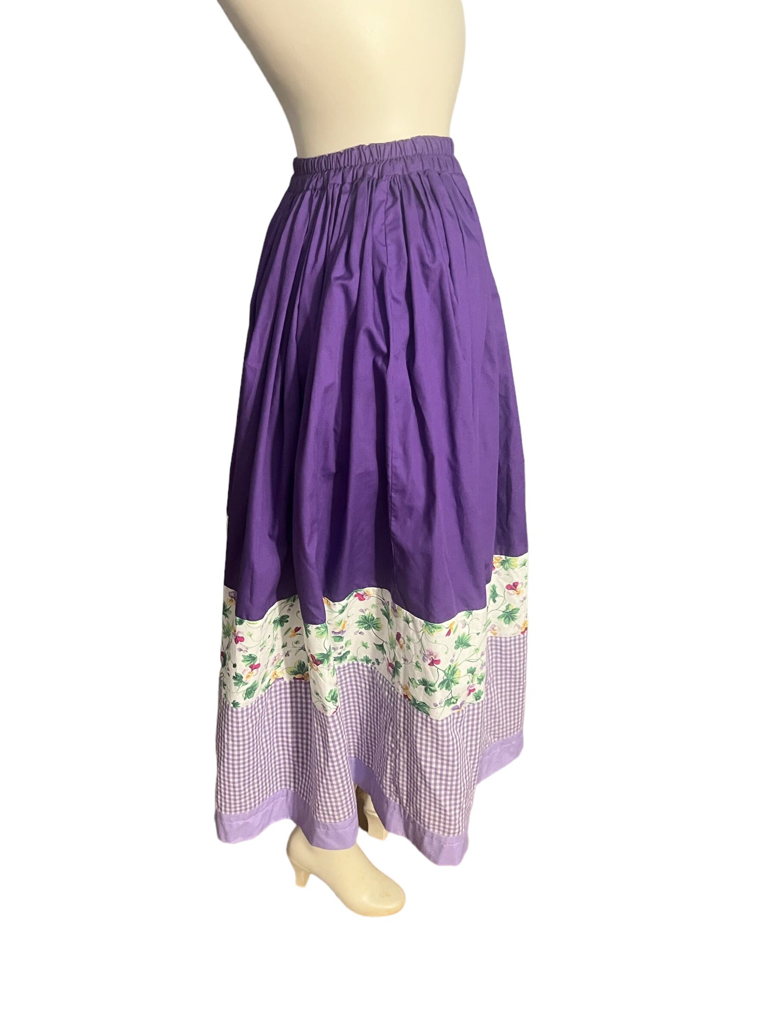 Vintage style patchwork skirt M