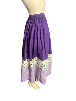 Vintage style patchwork skirt M