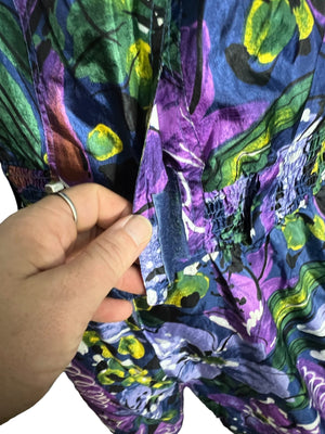 Vintage 80’s purple floral jumpsuit 12 Westbound