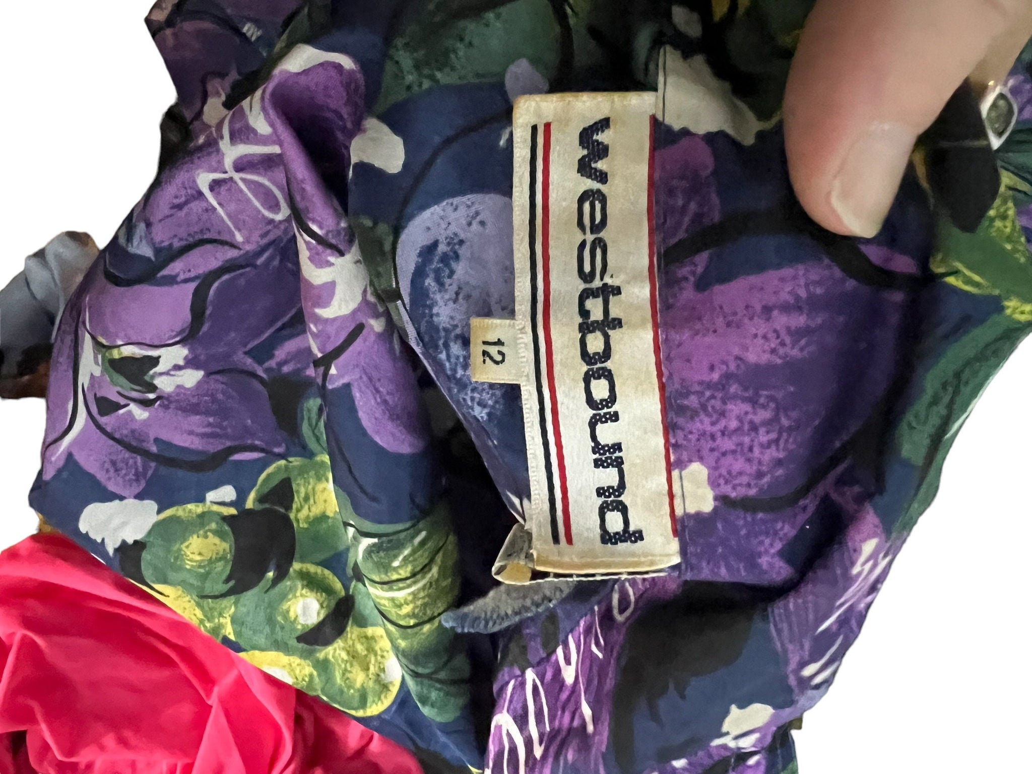Vintage 80’s purple floral jumpsuit 12 Westbound