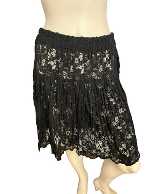 Vintage black lace skirt M Howard Wolf
